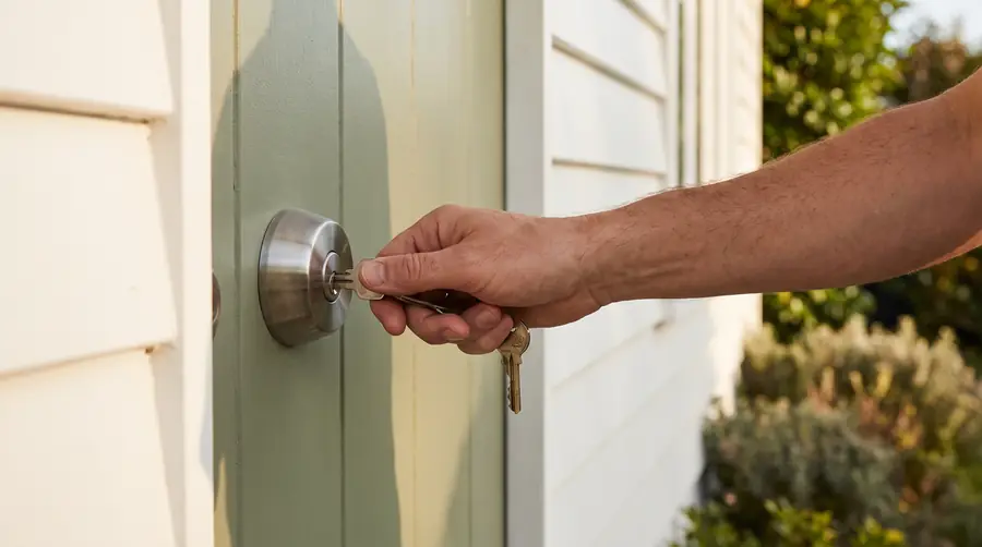Key turning in a front door deadlock